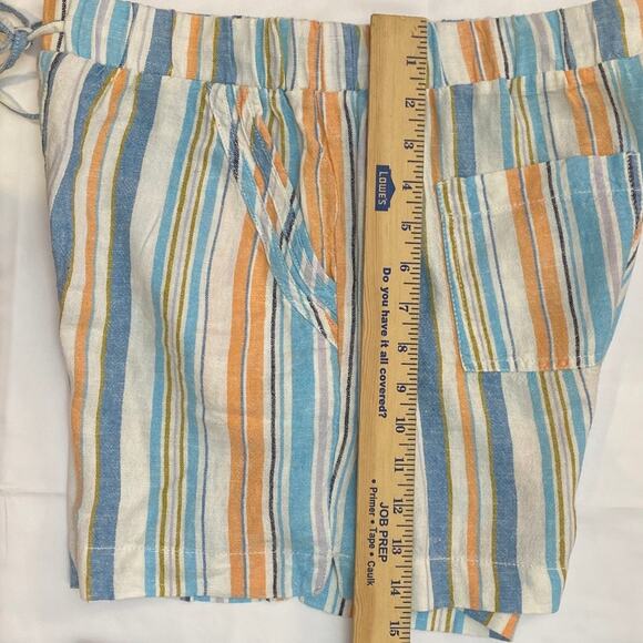Linen Rayon Pull on Drawstring Sz M boho beach summer shorts coastal Old Money - Picture 9 of 11